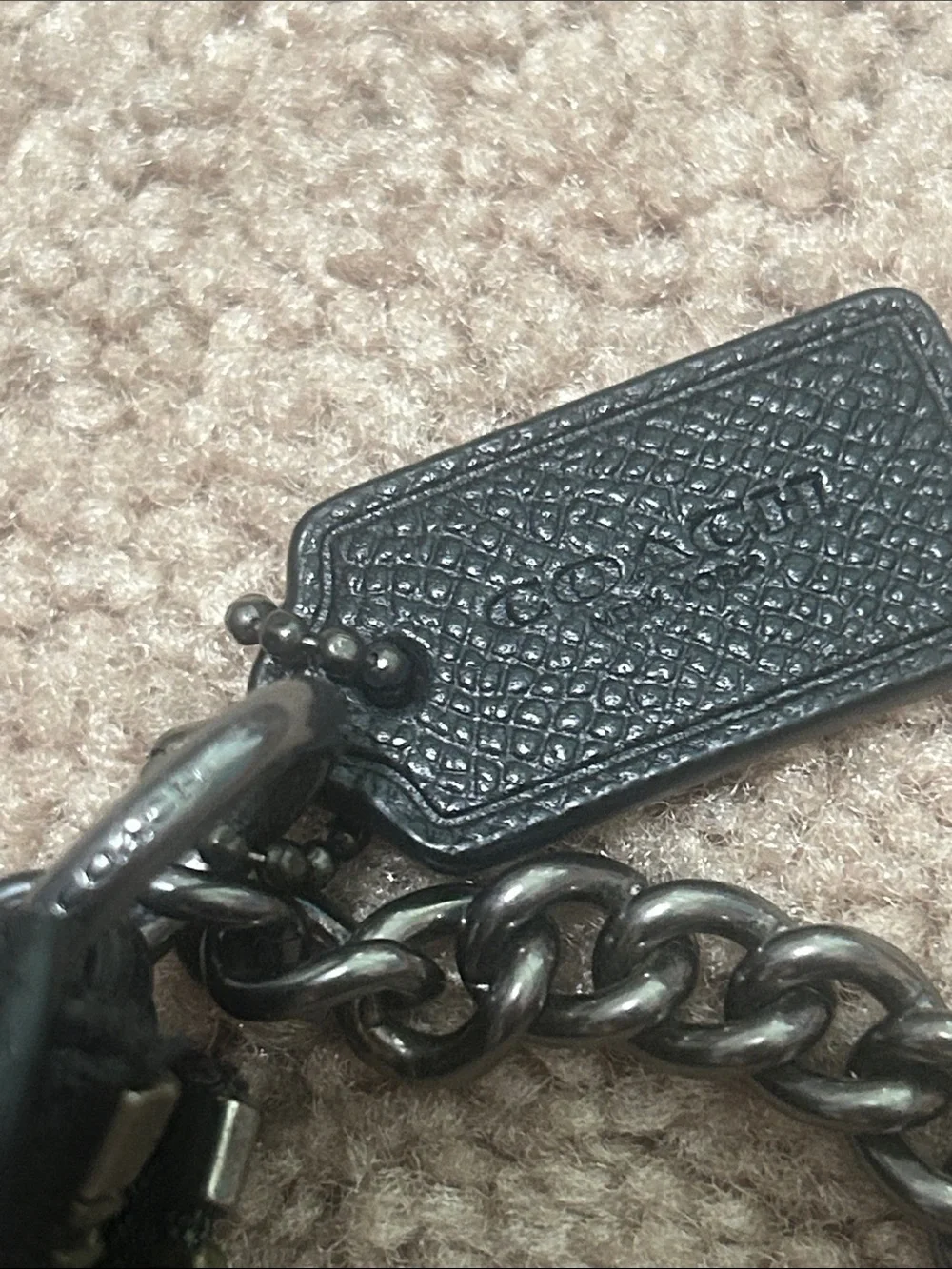 Coach Black Mini/Micro Studded Leather Wristlet